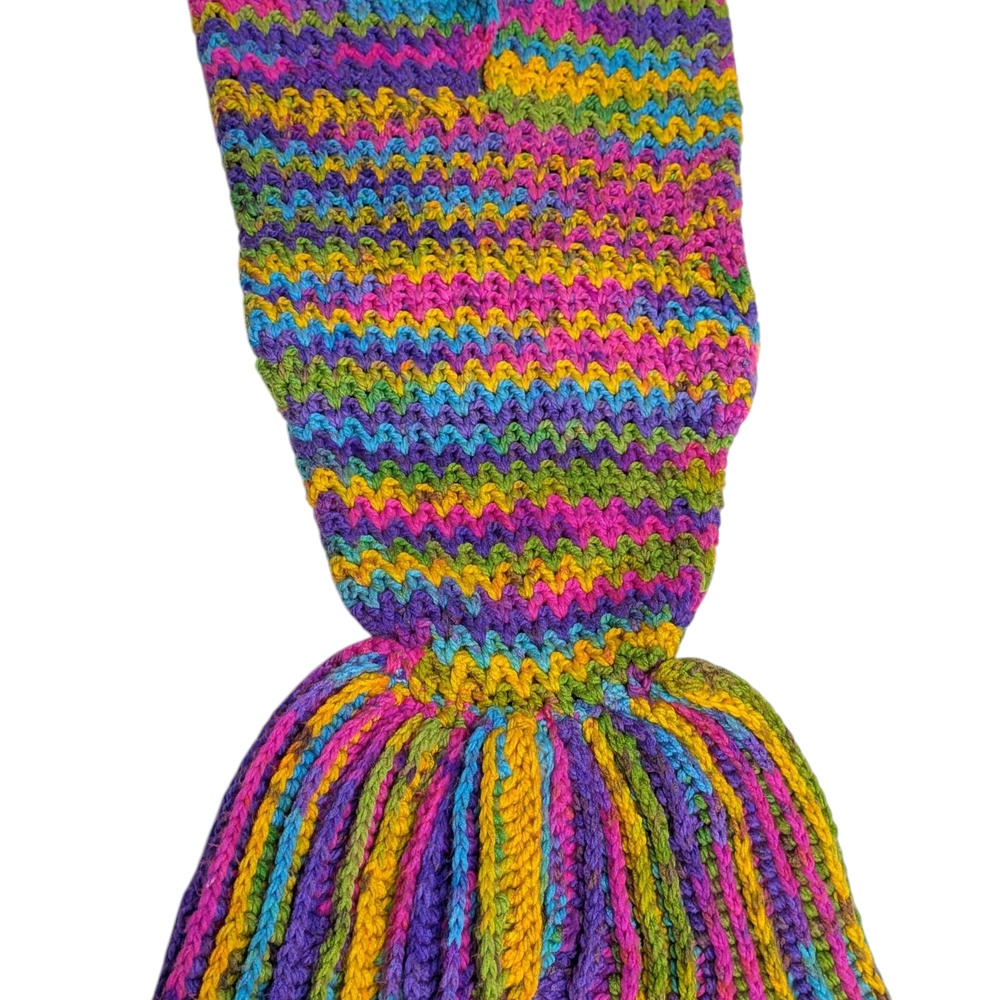 Colorful Knit Mermaid Tail